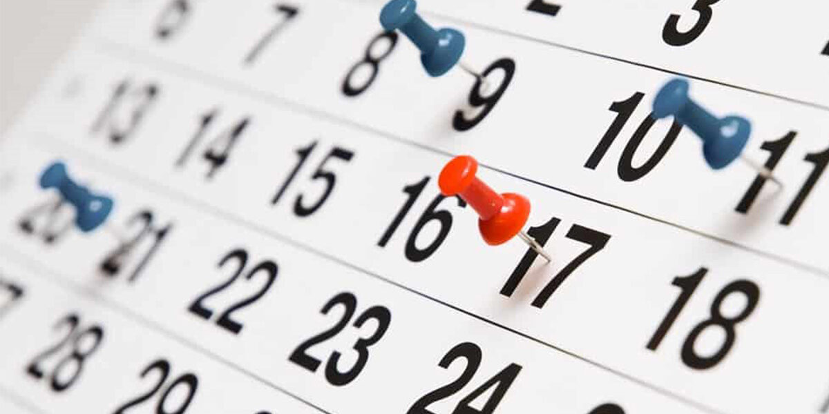 calendrier qui épingle des dates
