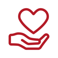 Main qui tient un cœur - Faites un don avec Bufiscom