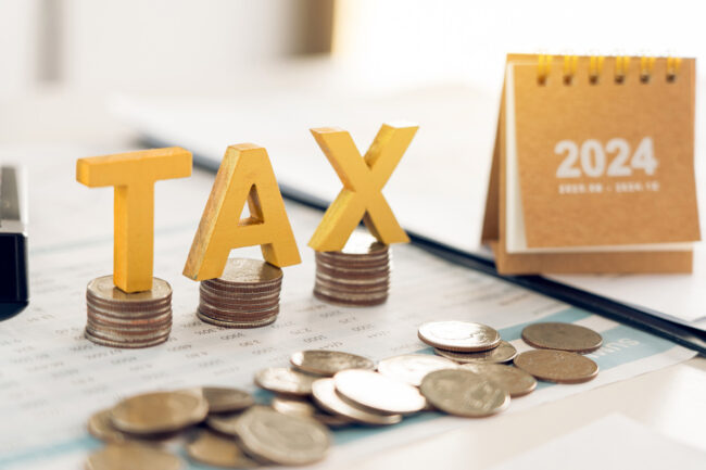 Concept du nouvel an fiscal des entreprises 2024.